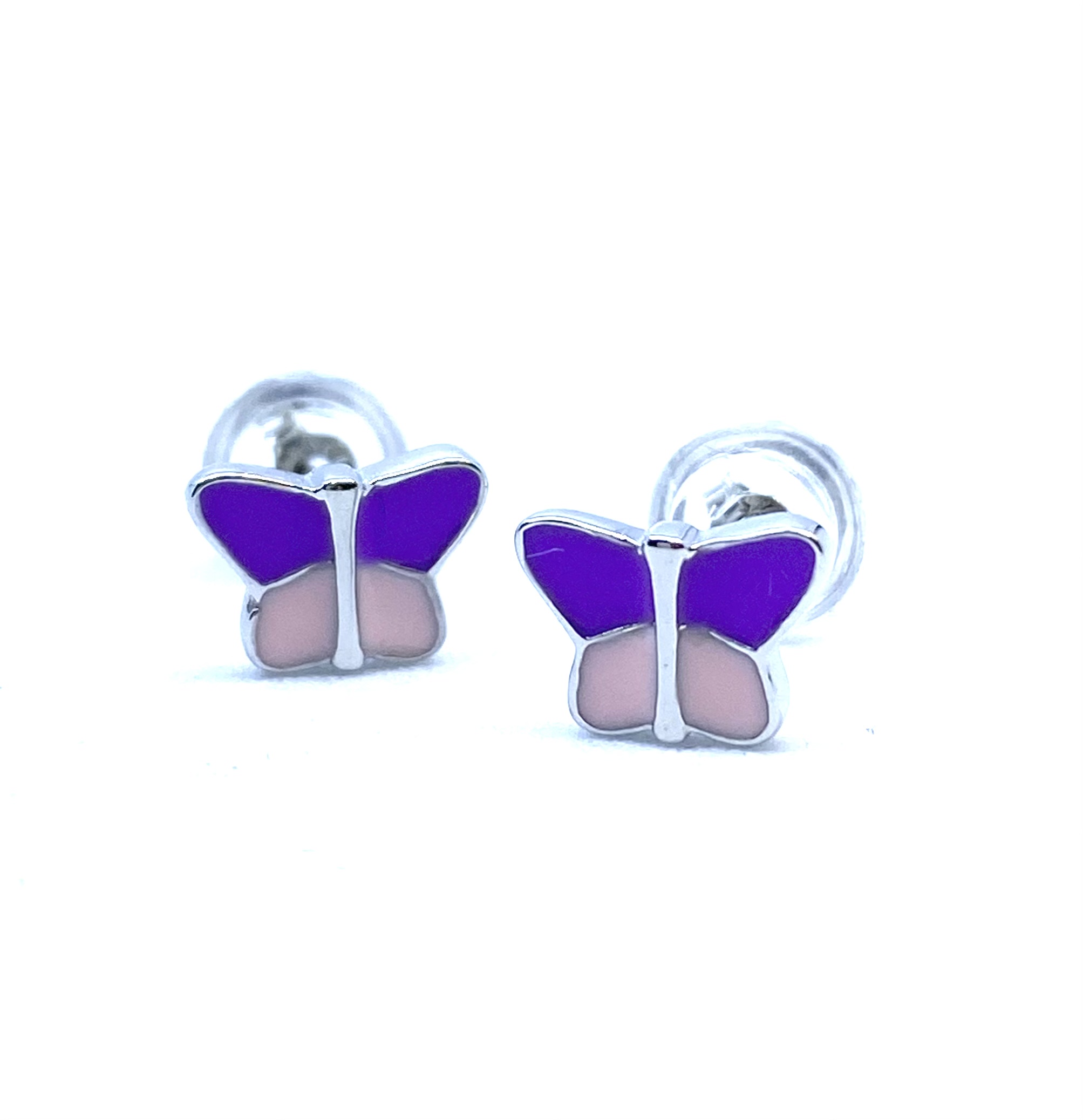Boucles d'oreilles pour enfant en argent 925, papillons