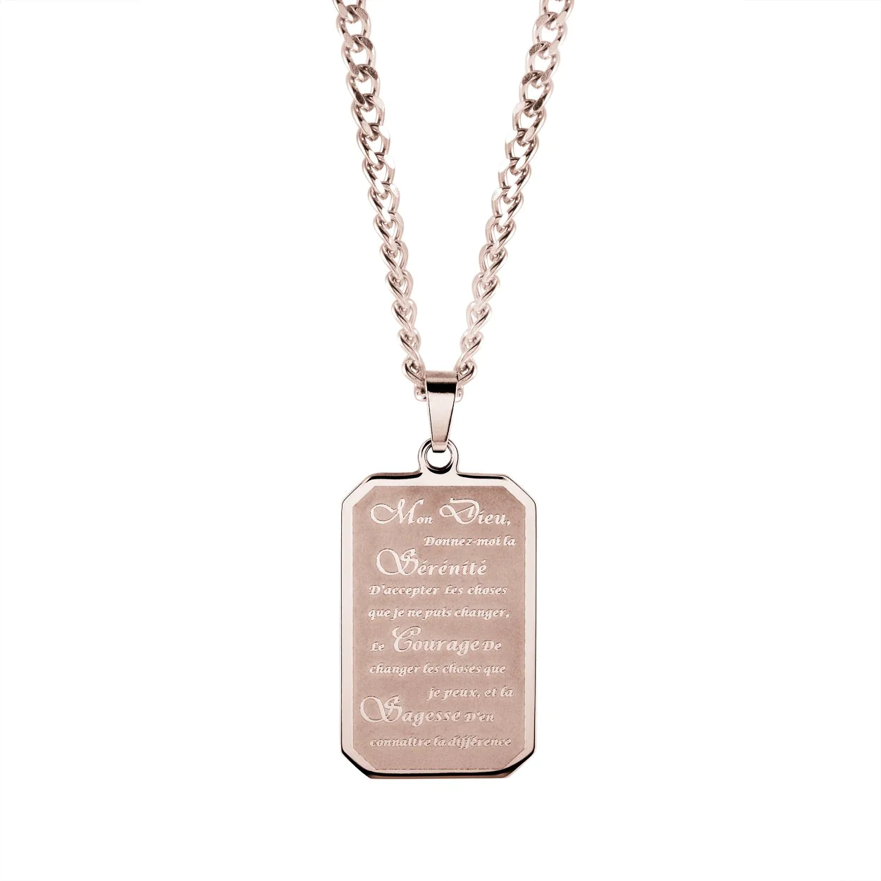 Pendantif en stainless, prière de sérénité - SP151 - Italgem