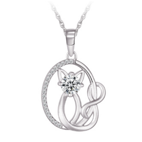Pendentif pour femme en argent 925, cubic zirconium, chat - L415P - Legend