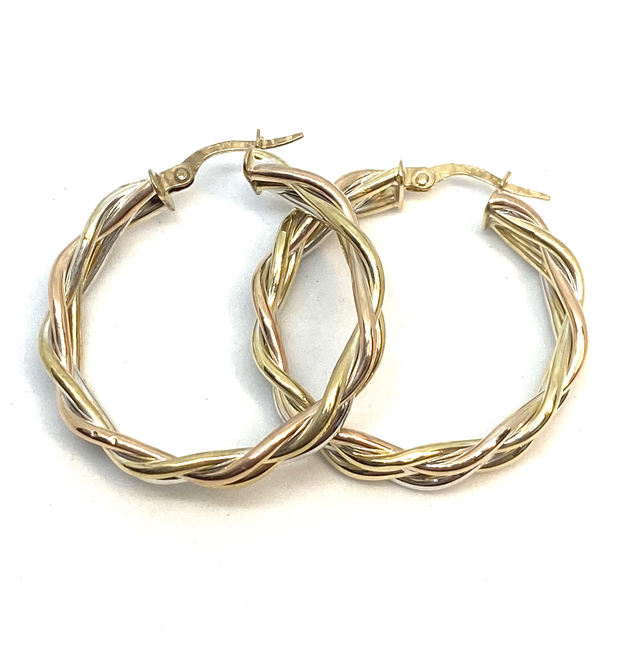 Boucles d'orreilles pour femme en or 10K, anneaux torsadées