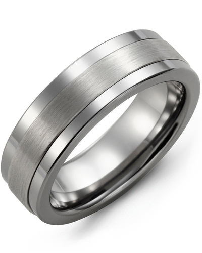 Bague pour homme en or 10k et tungstène