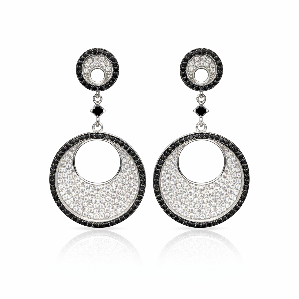 Boucles d'oreilles pour femme en argent 925, cubic zirconium - BO580 - Divers