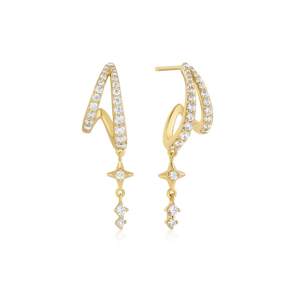 Boucles d'oreilles pour femme en argent 925, cubic zirconium - E074-10G - Ania Haie