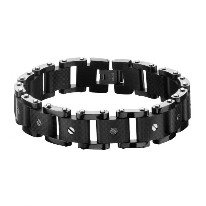 Bracelet stainless / fibre de carbone