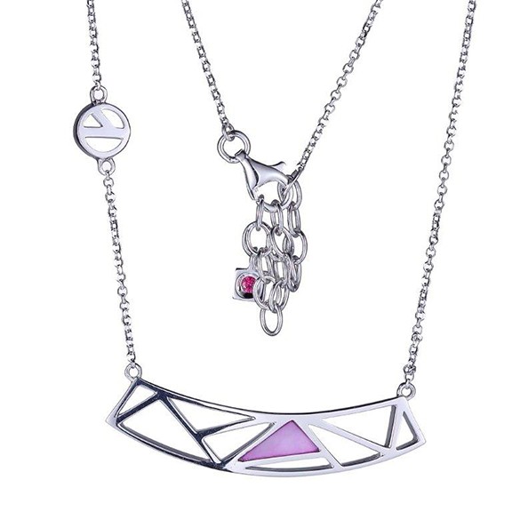 Pendantif argent 925, formes triangles