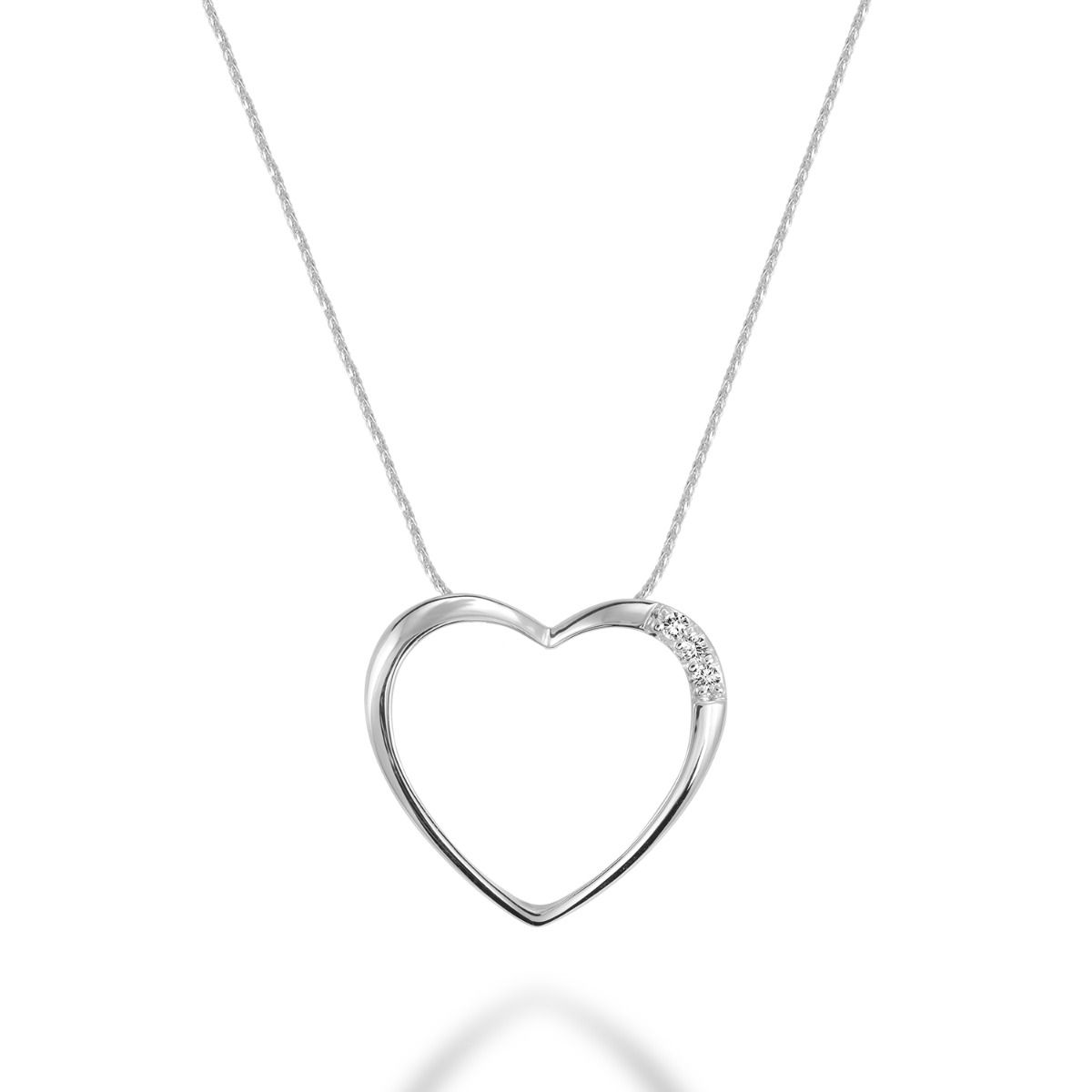 Pendantif or 10K, 3 diamants pour 4 points total, coeur