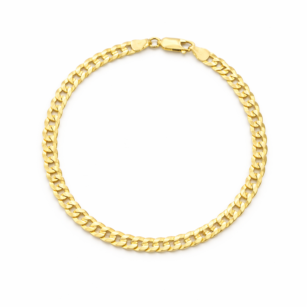 Bracelet pour homme en or 14k, gourmette - 14-GOURM50-7.75 - Sindbad