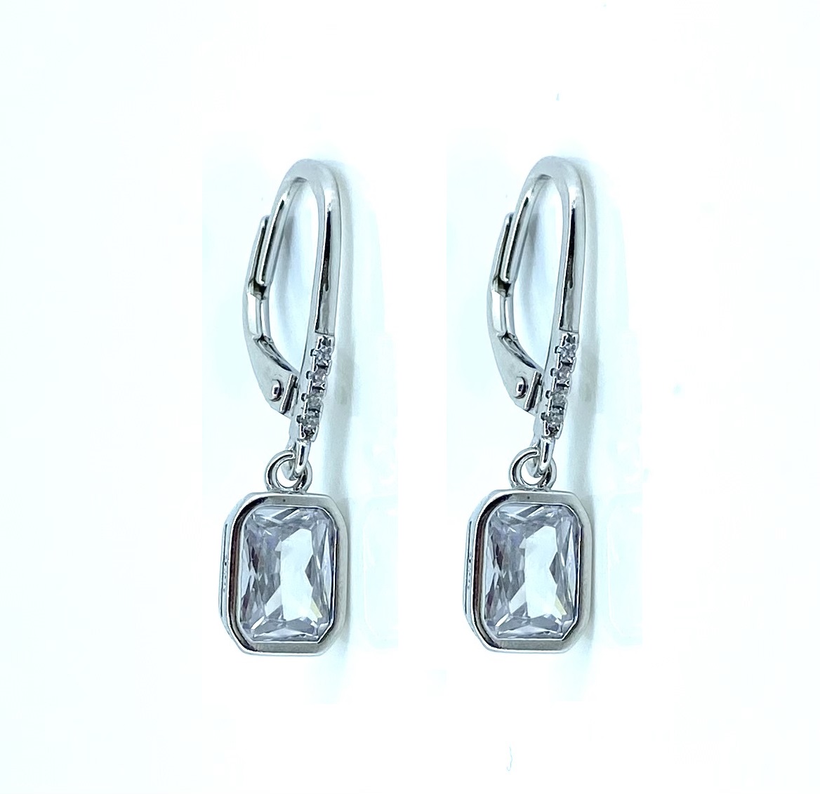 Boucles d'oreilles pour femme en argent 925, cubic zirconium, crochets