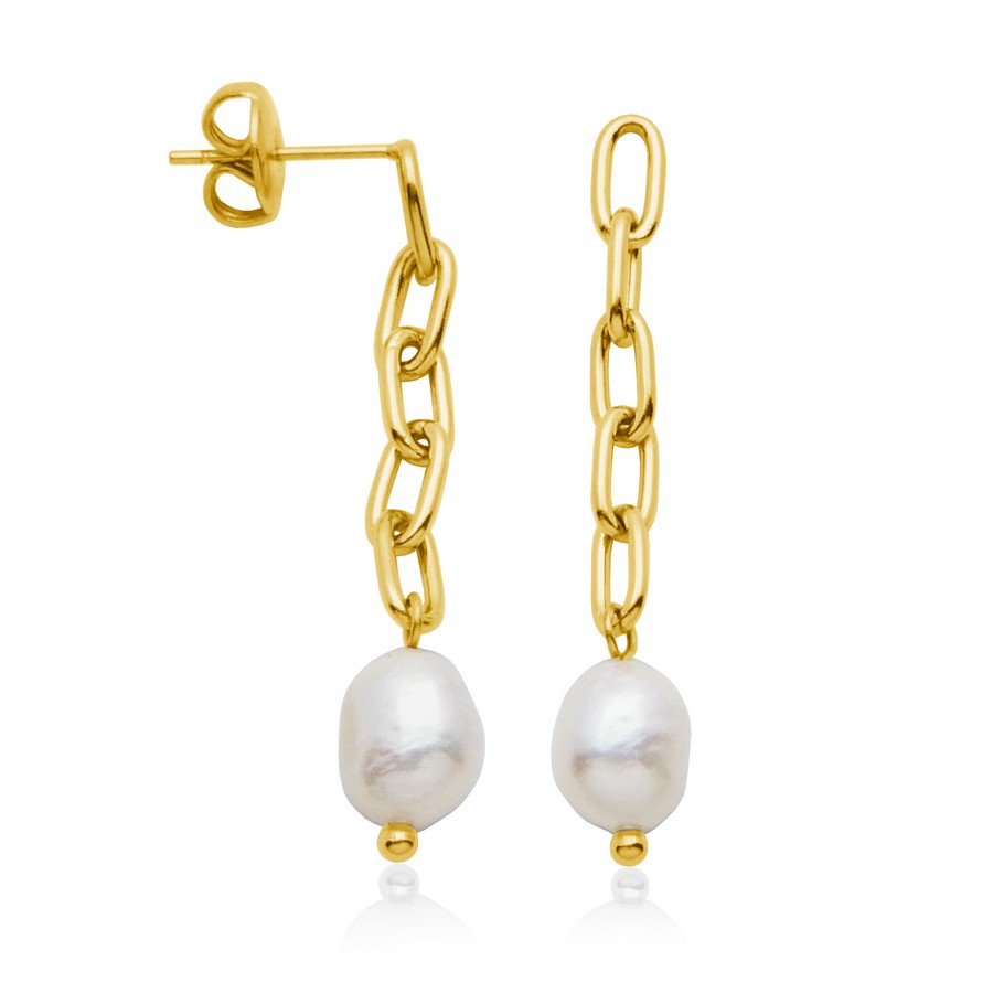 Boucles d'oreilles pour femme en stainless, perles