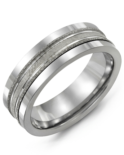 Bague homme or 10K et tungstène