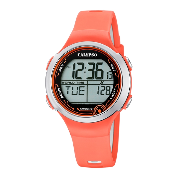 Montre stainless, bracelet silicone, 10ATM, numérique - K5799/2 - Calypso