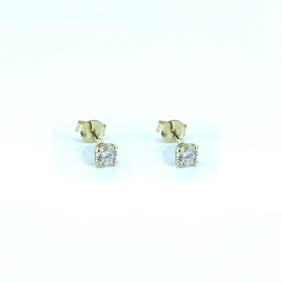 Boucles d'oreilles pour femme en or 14k, 2 diamants I2-G pour 0.40 carat