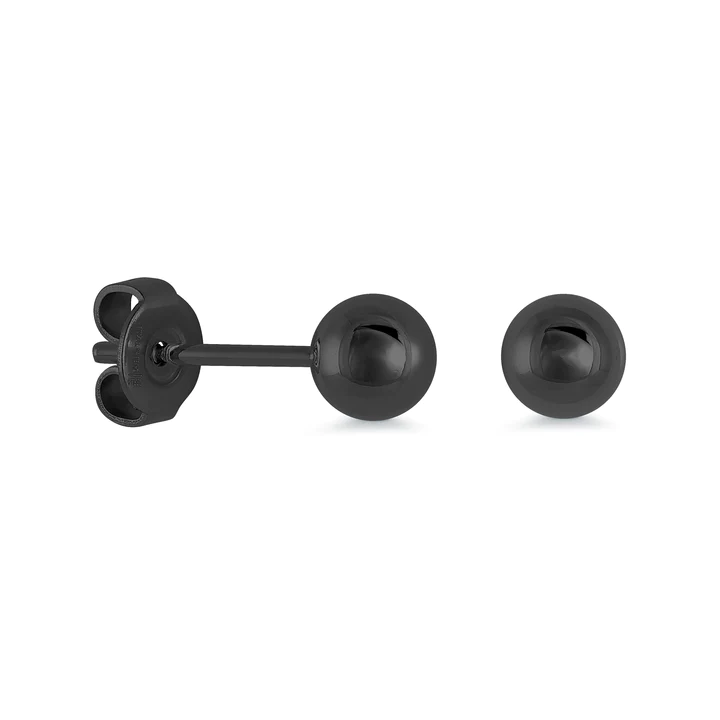 Boucles d'oreilles pour femme en stainless, boules 6mm unies - SEA322-B - Italgem