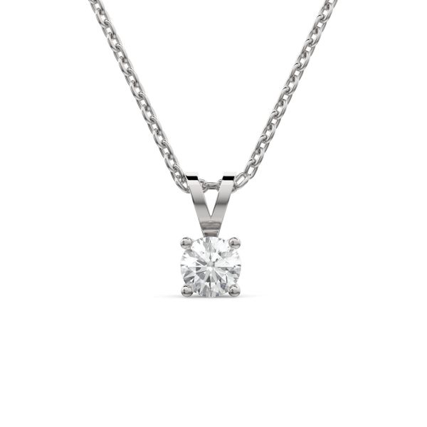 Pendentif pour femme en or 14K, 1 diamant VS fabriqué en laboratoire pour 0.10 carat - S-022PW-10 - MALO
