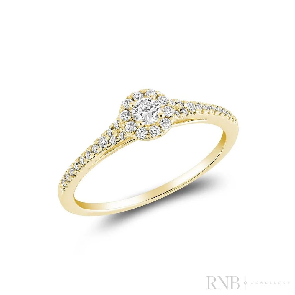 Bague pour femme en or 10k, 35 diamants I1/H-I pour 0.25 carat - 02-0410PHR25Y - RNB