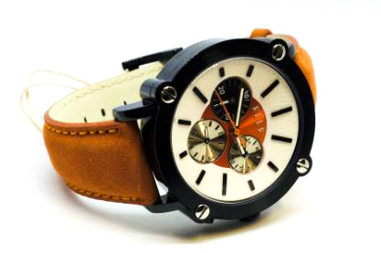 Montre homme, stainless, bracelet cuir