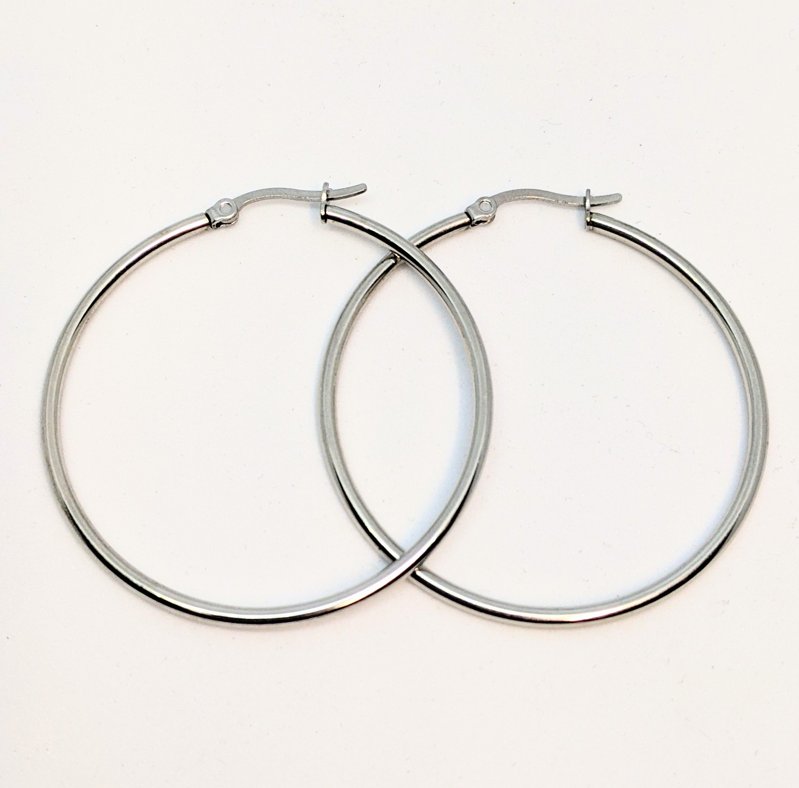 Boucles d'oreilles unies pour femme en stainless, fourchette
