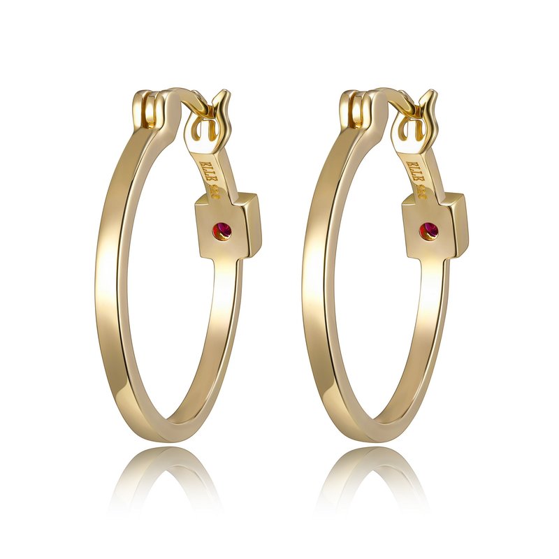 Boucles d'oreilles argent, anneaux unies, fourchette