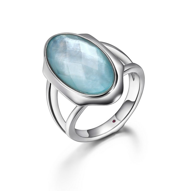Bague argent 925, pierre ovale