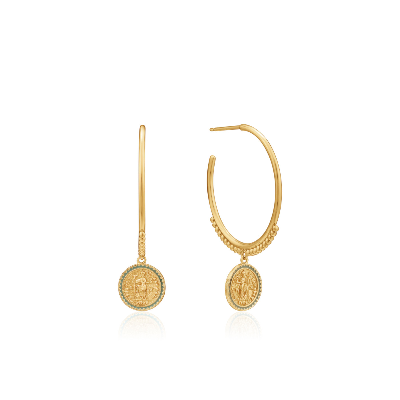 Boucle d'oreille argent925, anneau + médaillon