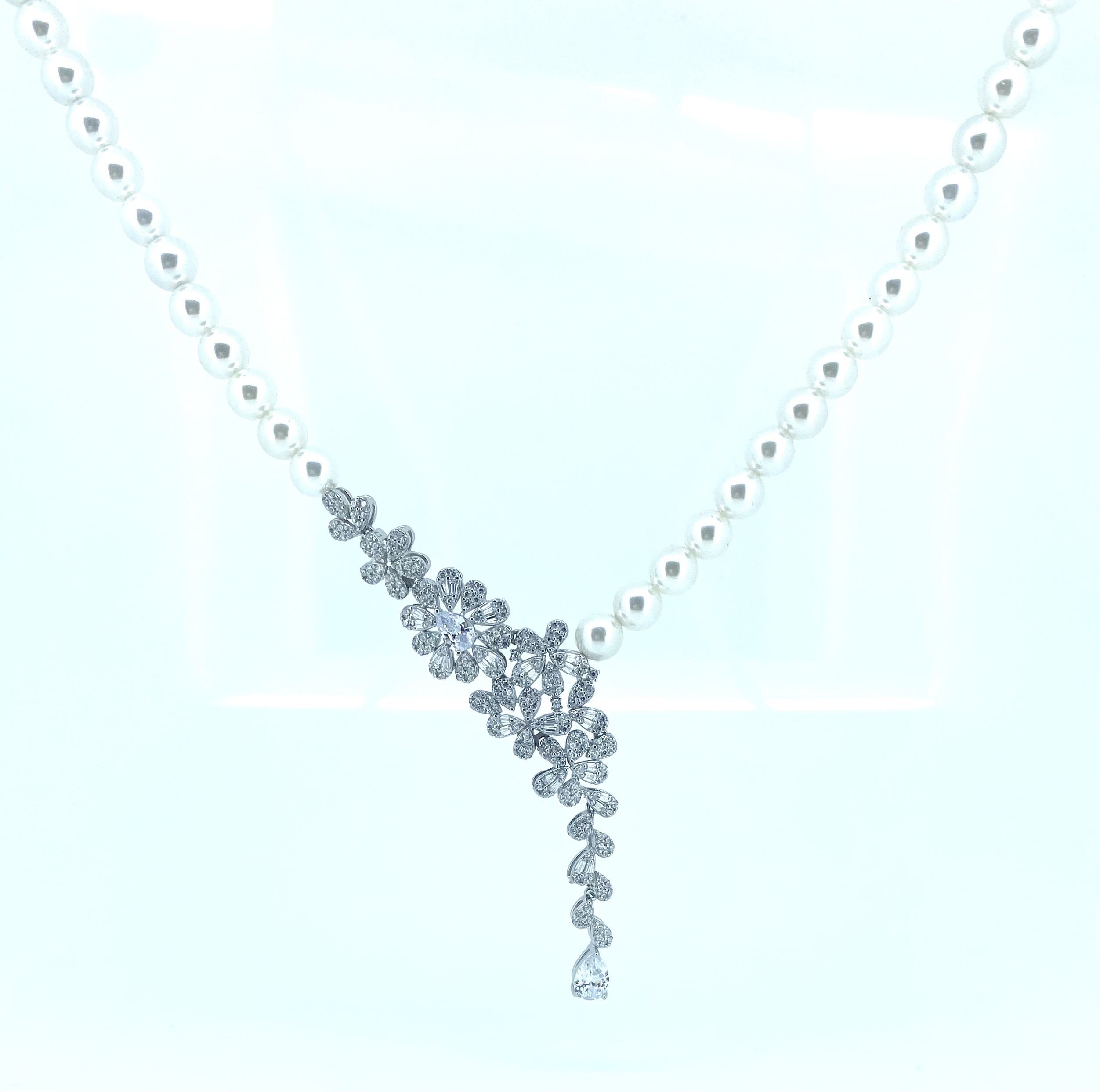 Collier pour femme en argent 925, cubic zirconium