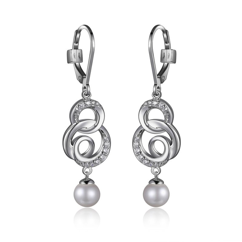 Boucle d'oreille argent 925, perles, crochet