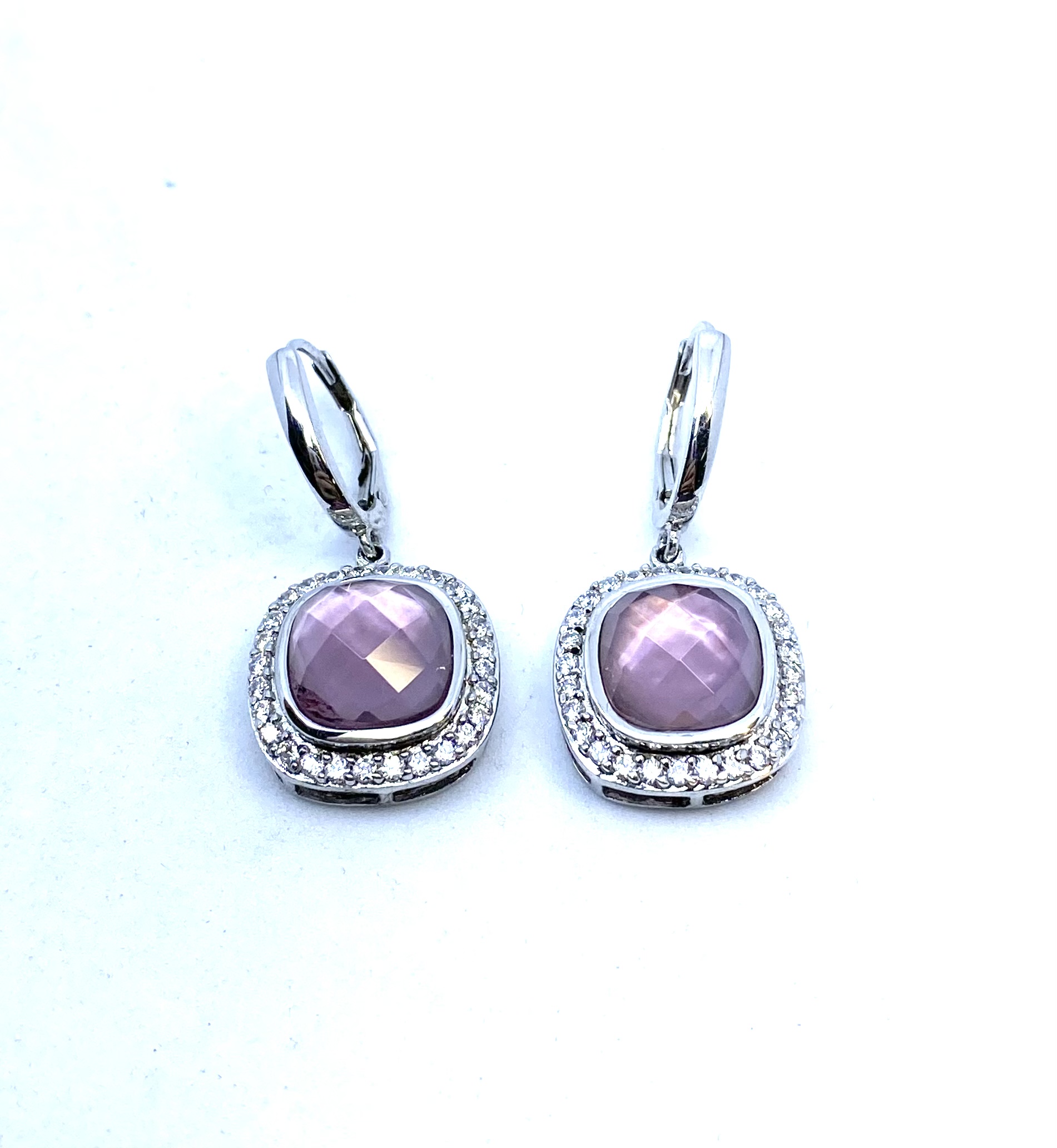 Boucles d'oreilles pour femme en argent 925, zircons