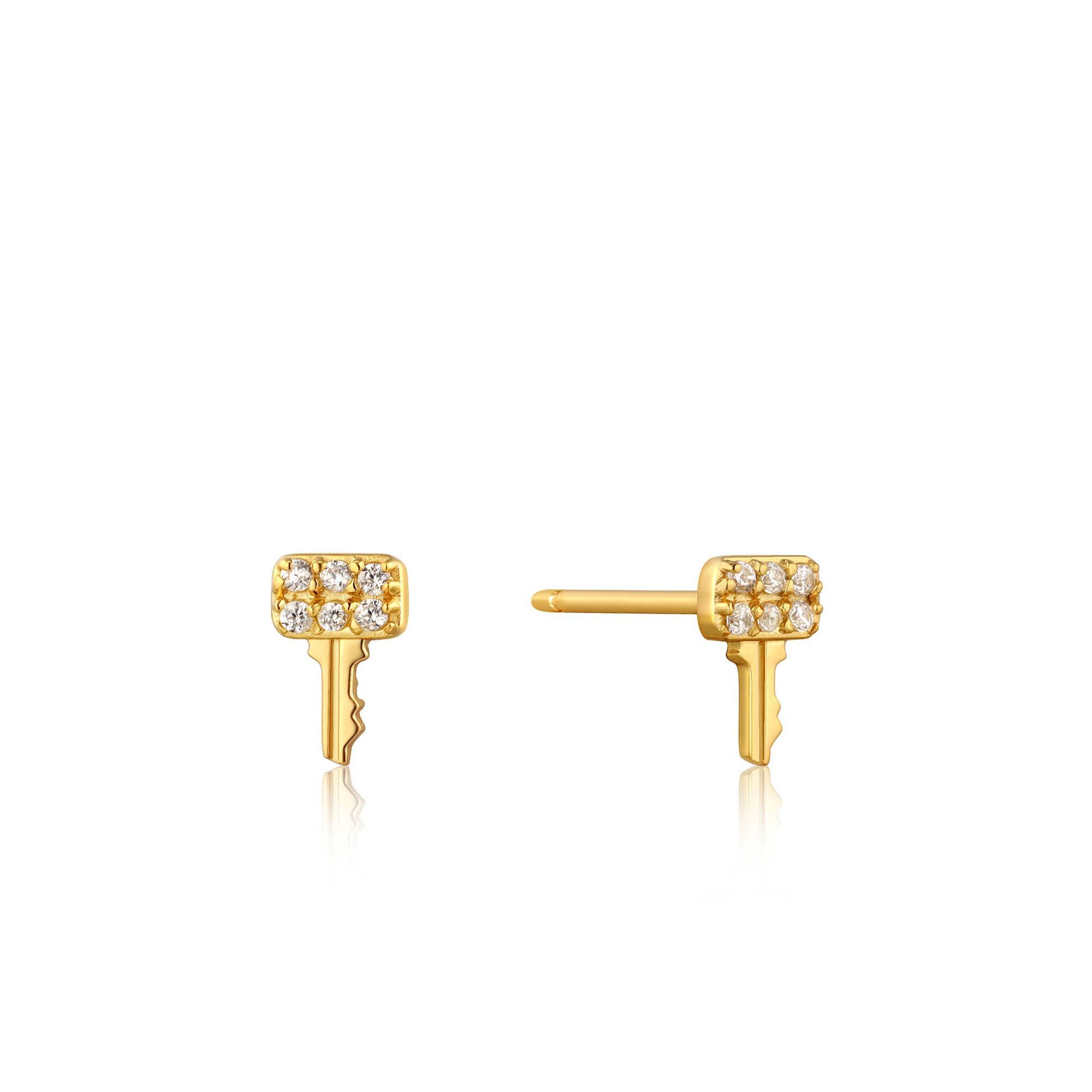 Boucles d'oreilles pour femme en argent 925, zircons, clée