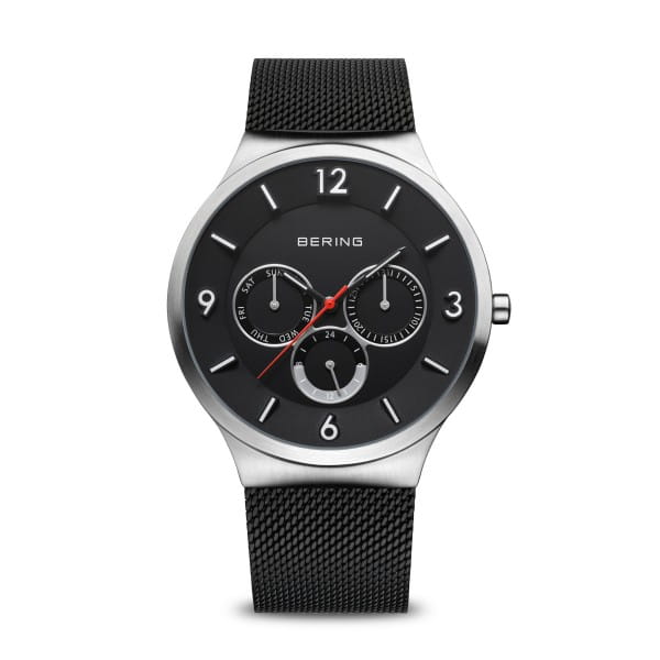 Montre pour homme en stainless, bracelet de mèche, verre saphir, 3ATM