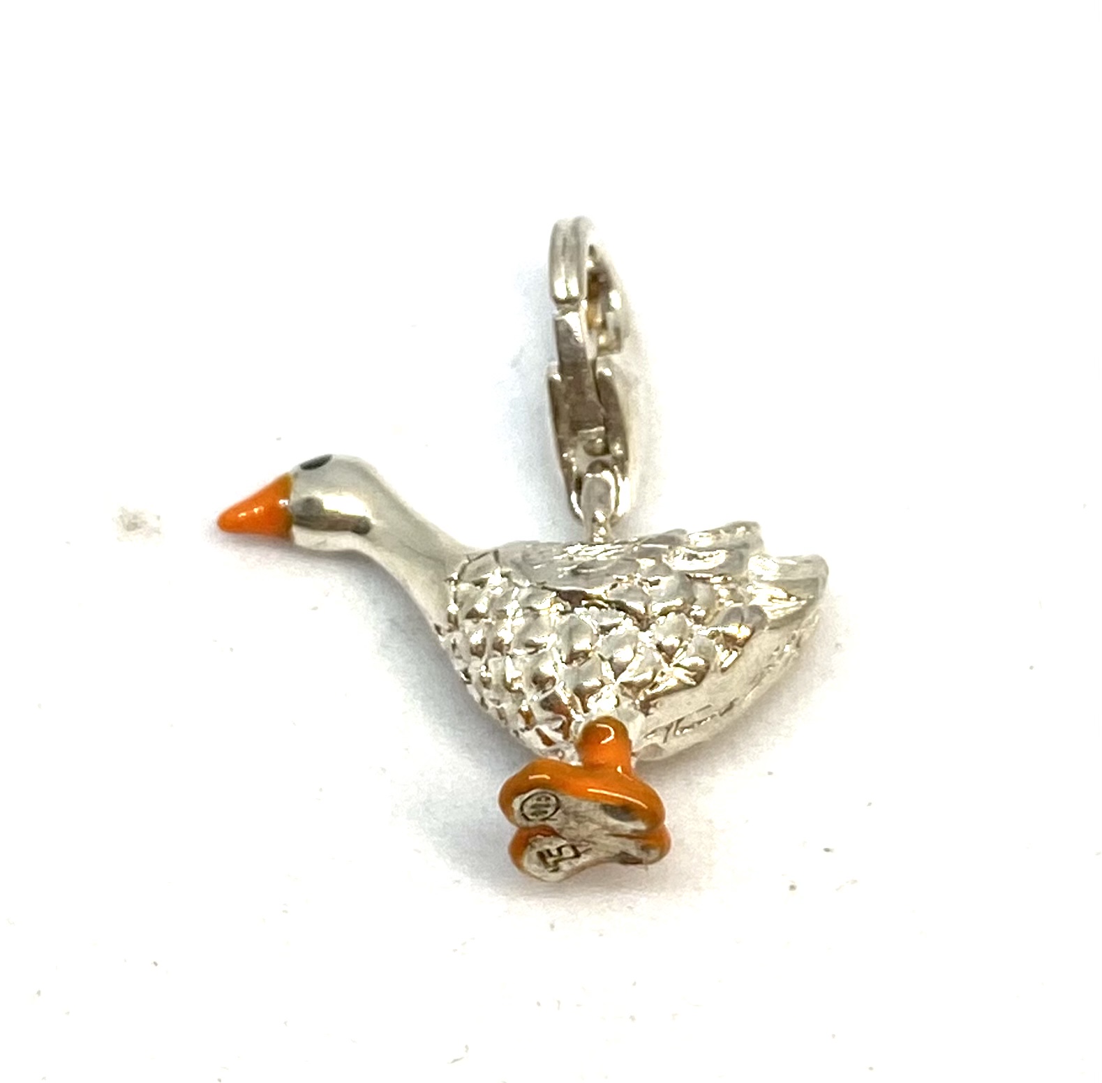 Breloque en argent 925, oie