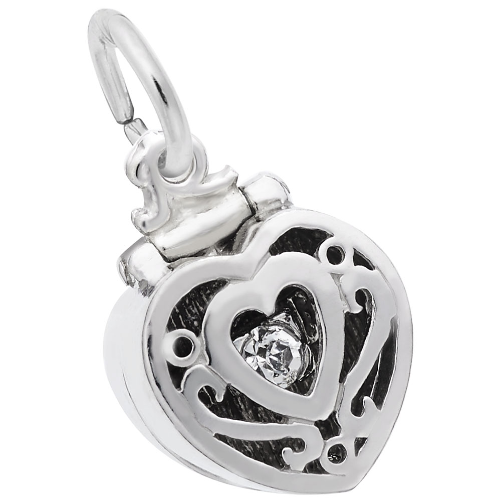 Pendentif en argent 925, coeur, boîte