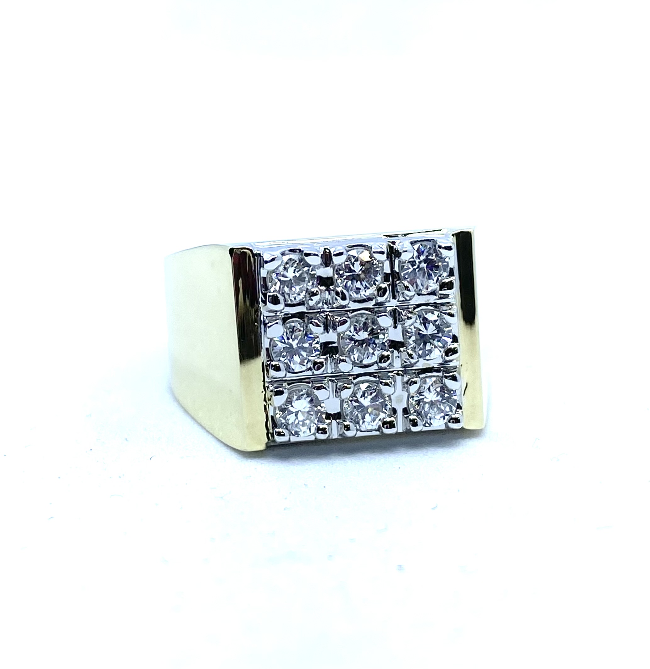 Bague pour homme en or 10k, 9 cubic zirconium