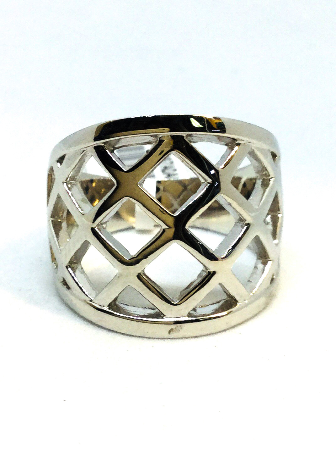 Bague argent 925, remplie de carrés