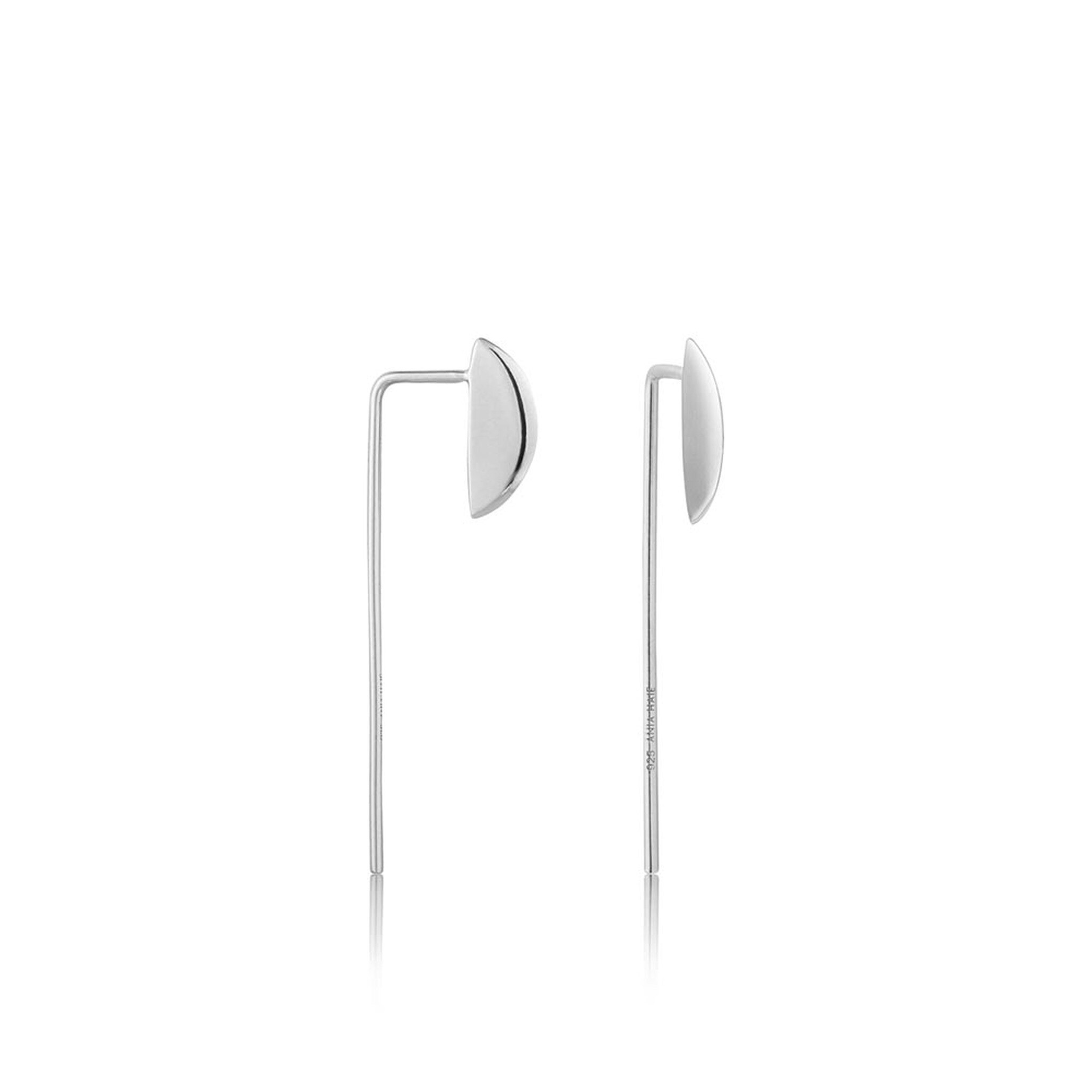 Boucle d'oreille argent 925, demie-lune