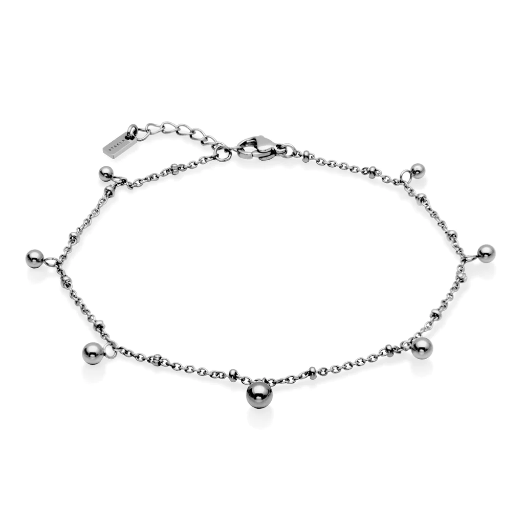 Chevillère pour femme en stainless, boules - T1XG010190 - Steelx