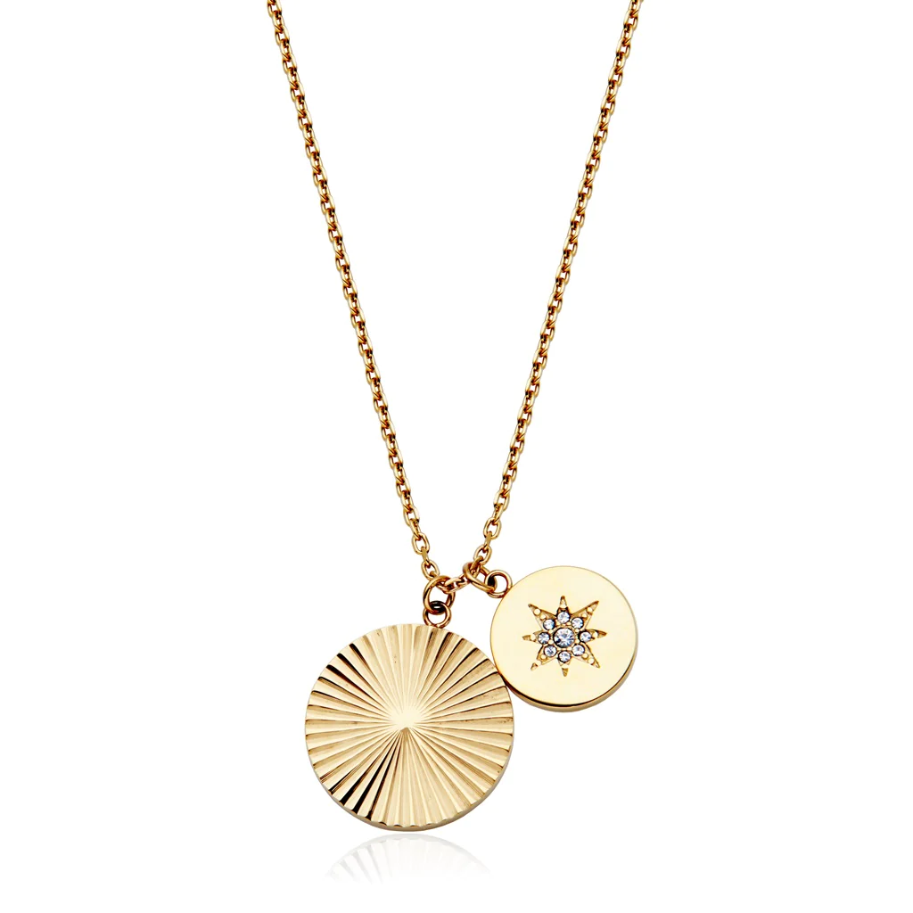 Pendentif pour femme en stainless, cubic zirconium, médaillons