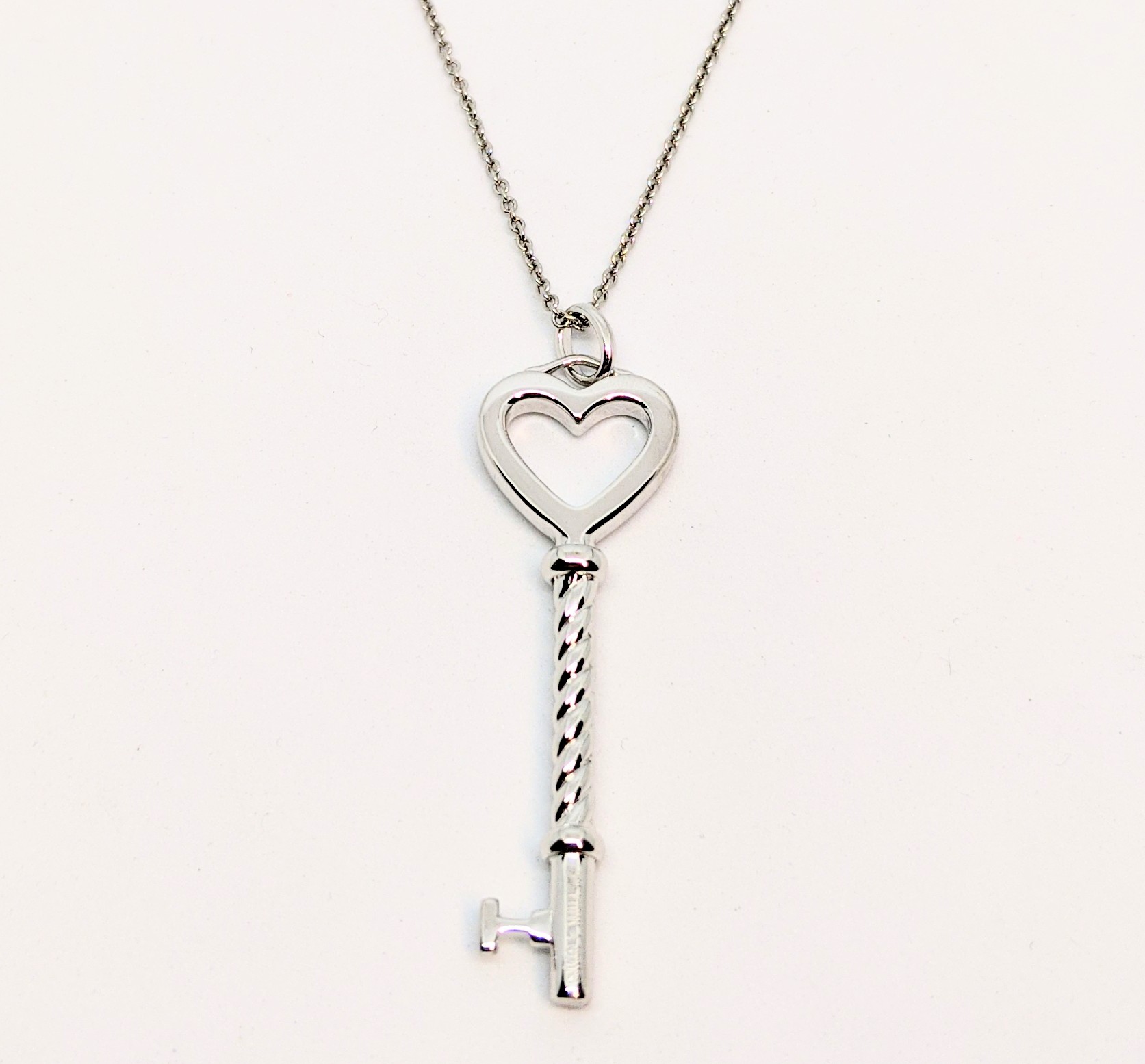 Pendentif argent 925, clef avec coeur