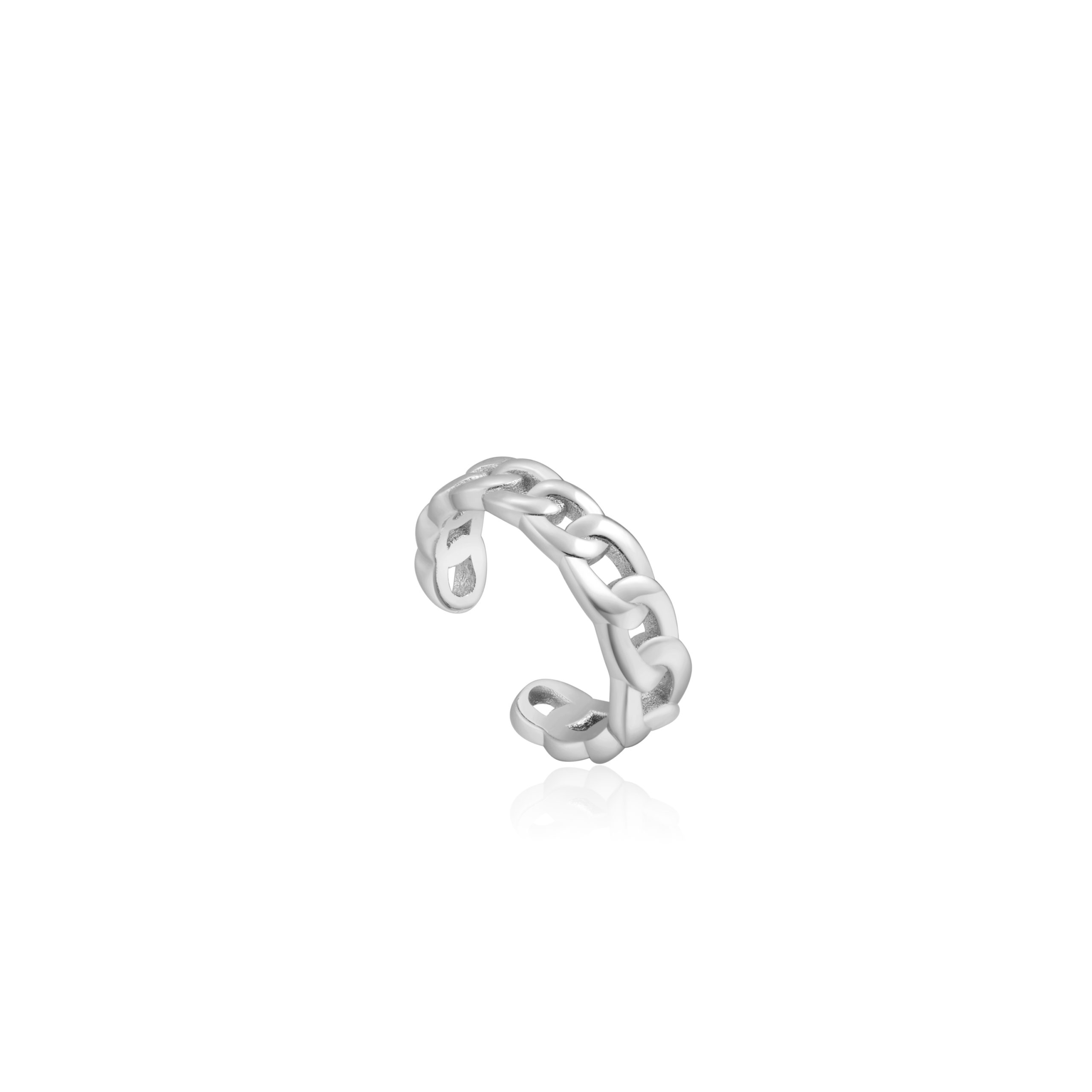 Boucle d'oreille argent 925, gourmette. haut de l'oreille