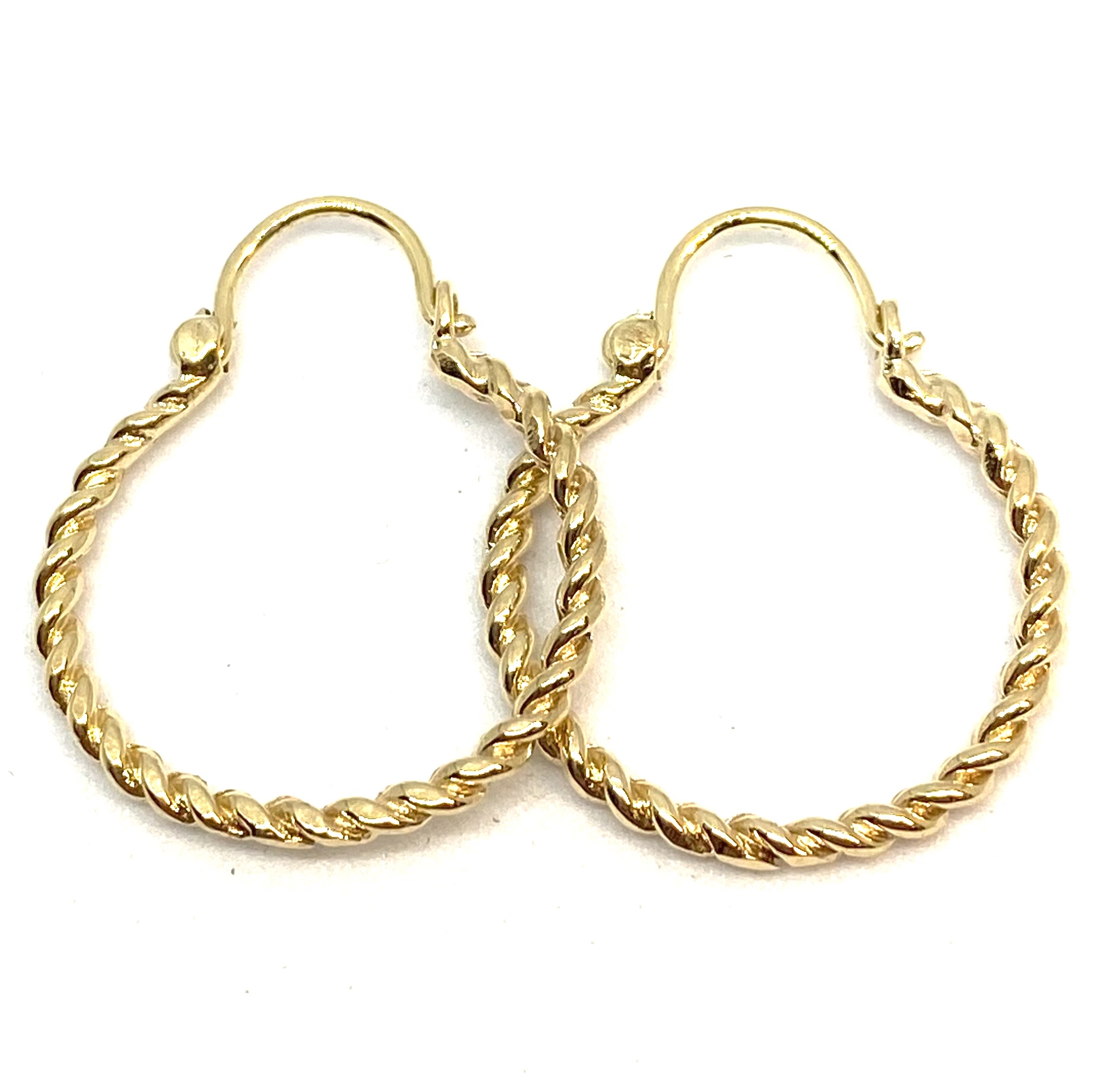 Boucles d'oreilles torsadées pour femme en or 10K, crochet