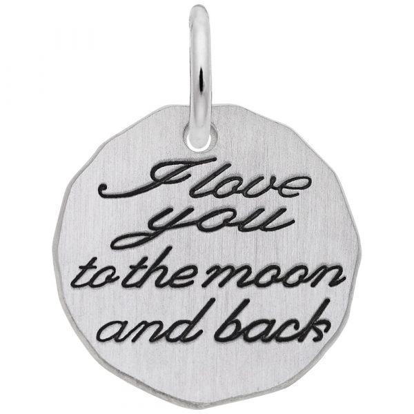 Pendentif en argent 925, I love you to the moon and back