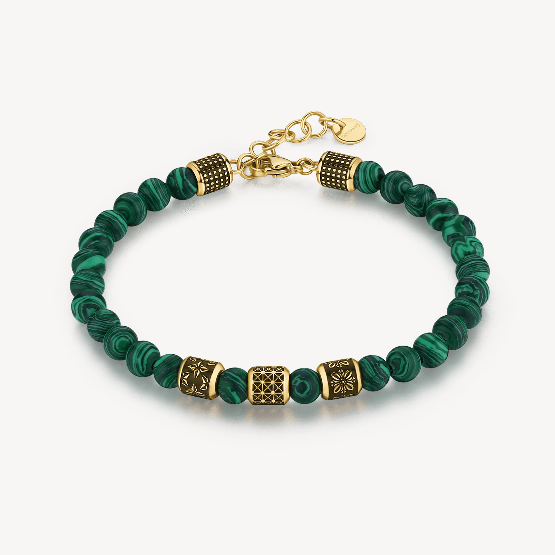 Bracelet pour homme en stainless, malachites - BUL30 - Brosway