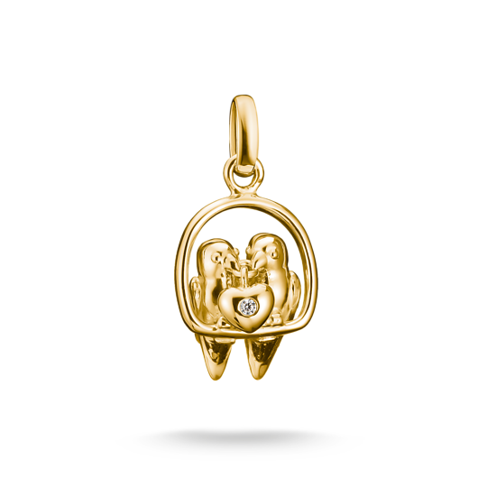 Breloque pour femme en argent 925, cubic zirconium, couple d'oiseaux - CC1240-414-14 - Thomas Sabo