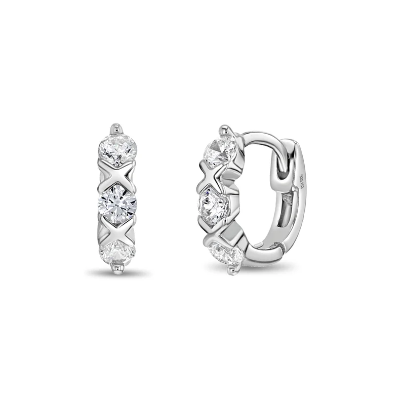 Boucles d'oreilles pour femme en argent 925, cubic zirconium - SS-03-00254 - In Season Jewelry