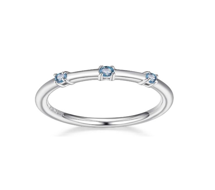 Bague pour femme en argent 925, 3 topazes