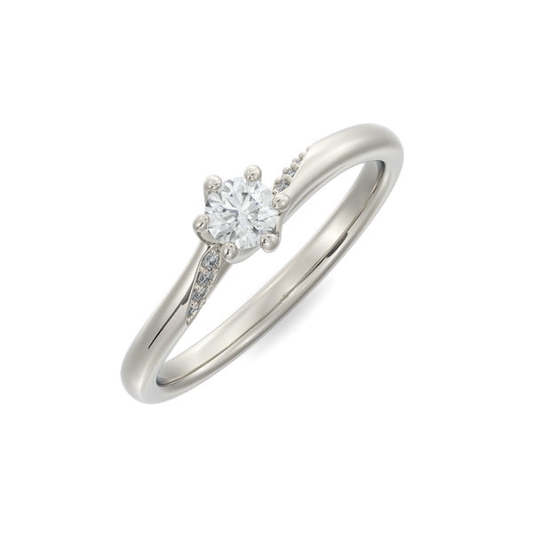 Bague pour femme en or 10k, 0.28 carat de diamants laboratoire VS ( diamant central = 0.25 carat ) - FS-023AW - MALO
