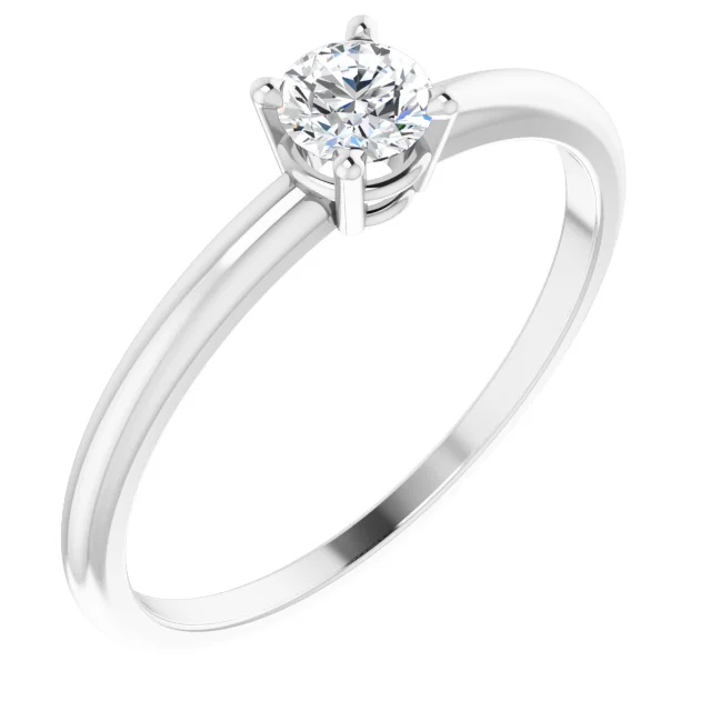 Bague solitaire pour femme en argent 925, saphir 4mm - 19399 - Fortier Design