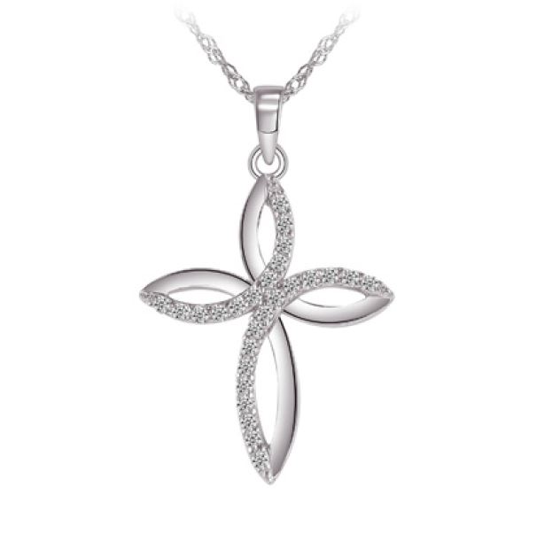 Pendantif en argent 925, cubic zirconium, croix - L23P - Legend