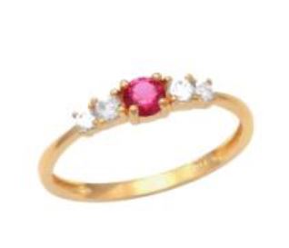 Bague pour enfant en or 10K, zircons