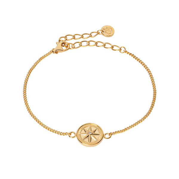Bracelet argent 925, médaillon avec rose des ventes, 1 pierres