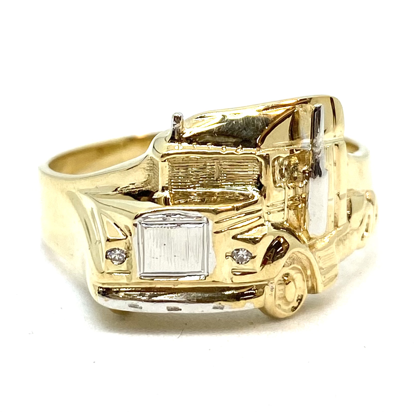 Bague pour homme en or 10K, camion